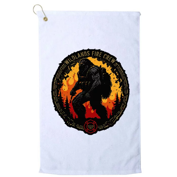 Retro Bigfoot Wildland Firefighter Sasquatch Fireman Platinum Collection Golf Towel