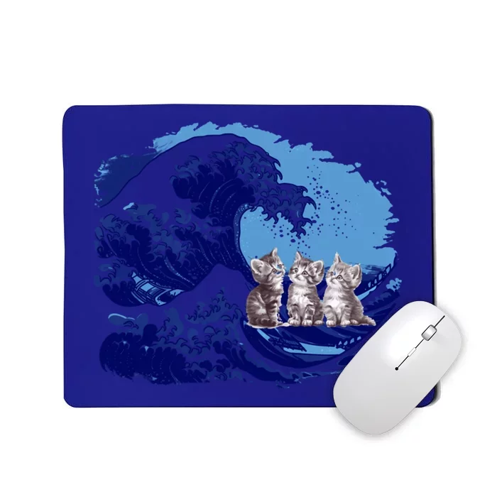 Retro Blue Waves Kamala Cats Cat Moms For Kamala Ladies Cute Gift Mousepad