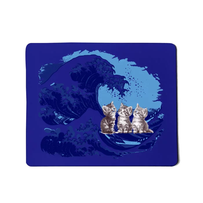 Retro Blue Waves Kamala Cats Cat Moms For Kamala Ladies Cute Gift Mousepad