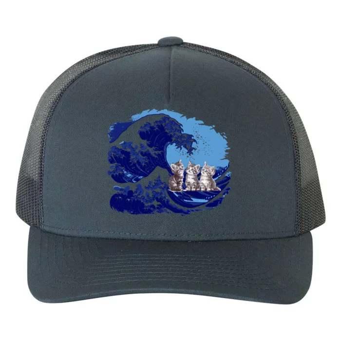 Retro Blue Waves Kamala Cats Cat Moms For Kamala Ladies Cute Gift Yupoong Adult 5-Panel Trucker Hat