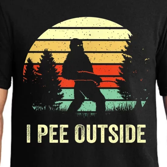 Retro Bigfoot Yeti Silhouette I Pee Outside Sasquatch Pajama Set