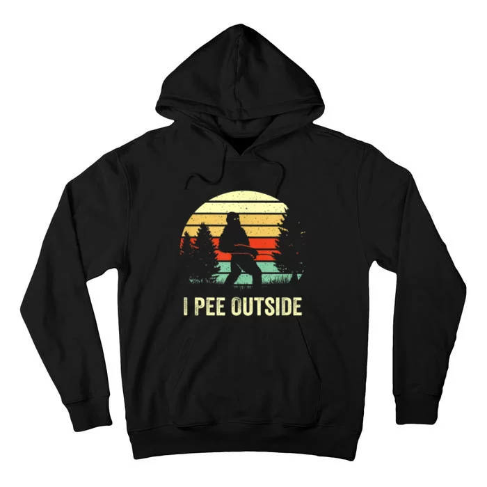 Retro Bigfoot Yeti Silhouette I Pee Outside Sasquatch Tall Hoodie