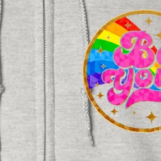 Retro Be You Rainbow Emblem Full Zip Hoodie