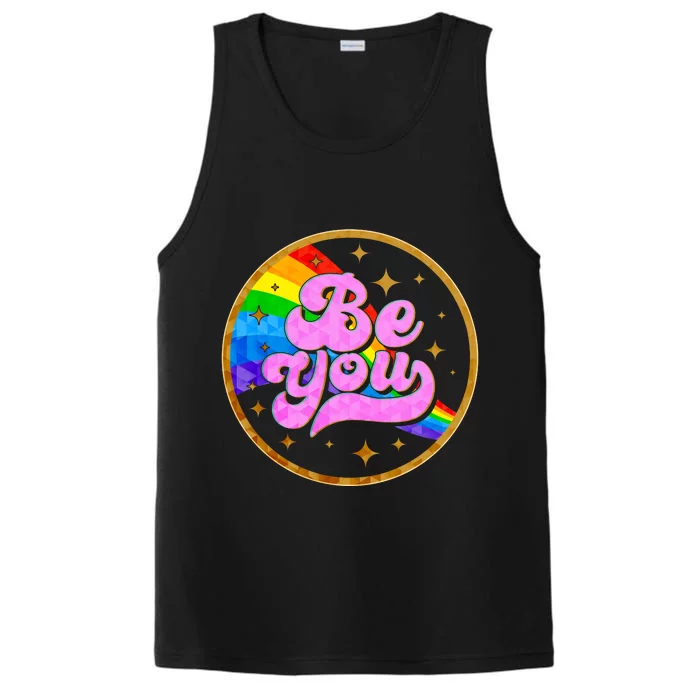 Retro Be You Rainbow Emblem Performance Tank