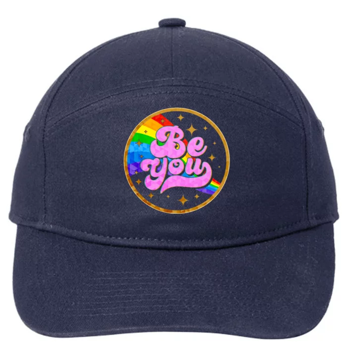 Retro Be You Rainbow Emblem 7-Panel Snapback Hat