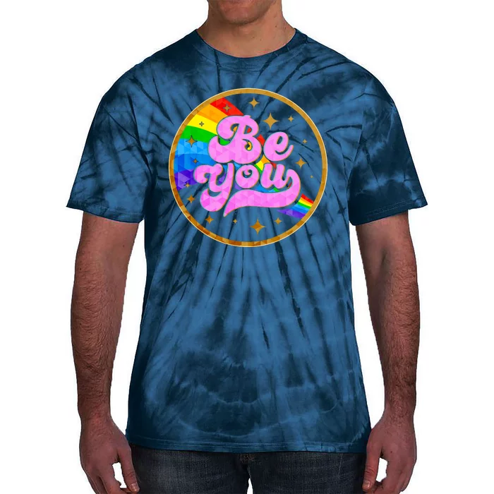 Retro Be You Rainbow Emblem Tie-Dye T-Shirt