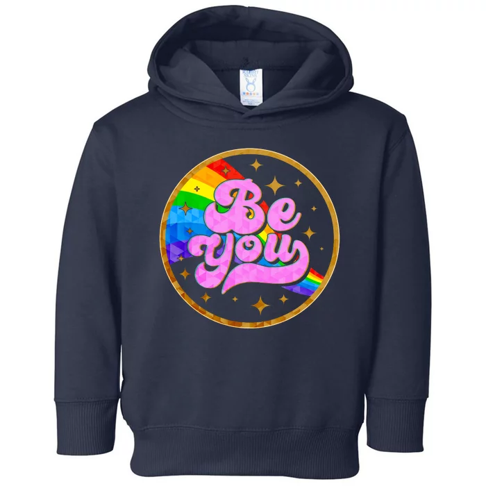 Retro Be You Rainbow Emblem Toddler Hoodie