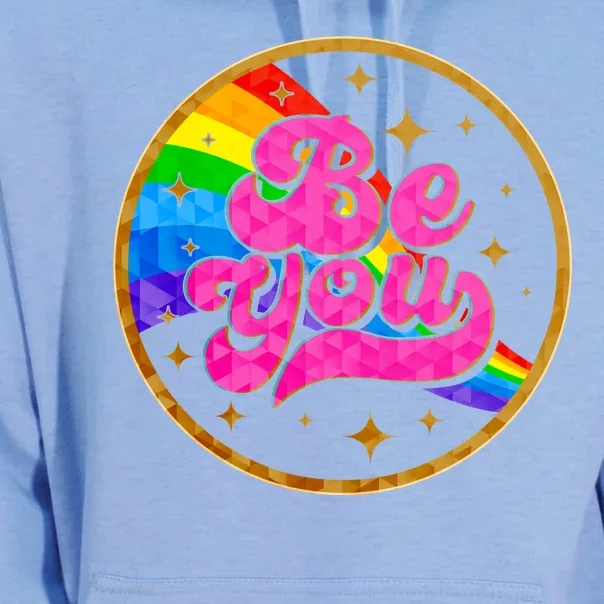 Retro Be You Rainbow Emblem Unisex Surf Hoodie