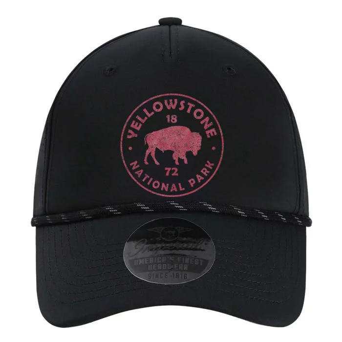 Retro Bison Yellowstone National Park 1872 Hiking Souvenir Performance The Dyno Cap