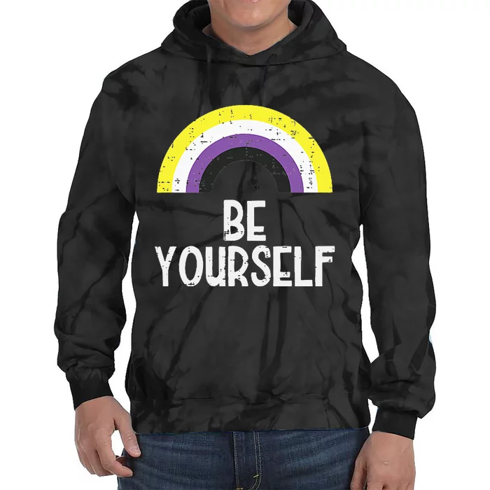 Rainbow Be Yourself Non Binary Nb Pride Flag Lgbt Tie Dye Hoodie