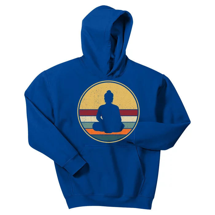 Retro Buddha Zen Vintage Buddhism Buddhist Funny Gift Kids Hoodie