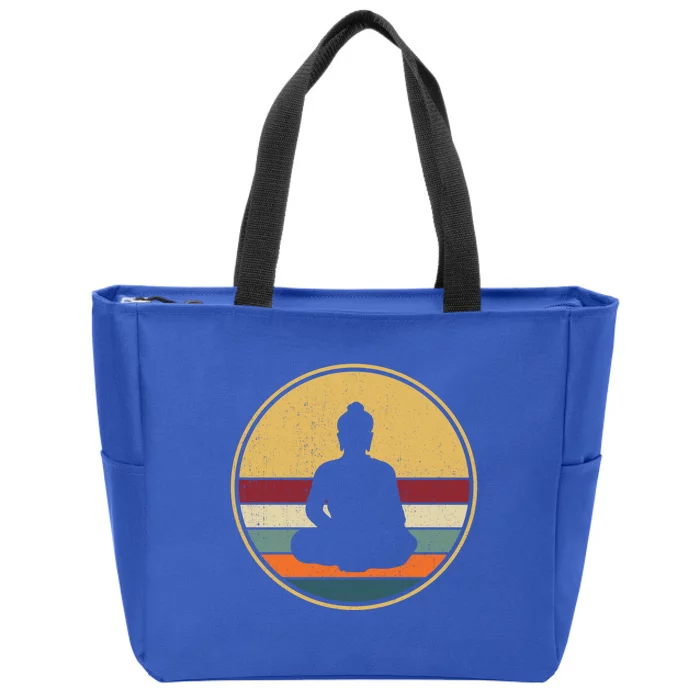 Retro Buddha Zen Vintage Buddhism Buddhist Funny Gift Zip Tote Bag