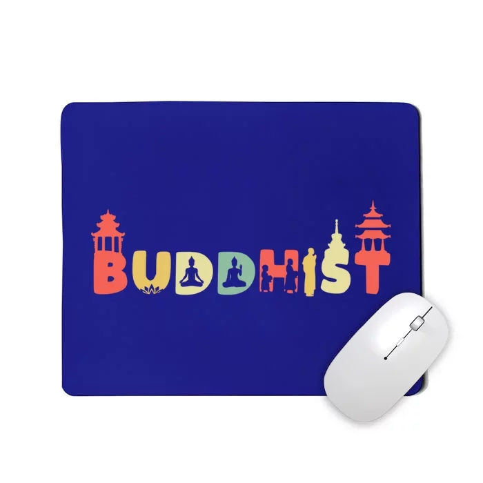 Retro Buddha Zen Gift Vintage Buddhism Buddhist Gift Mousepad