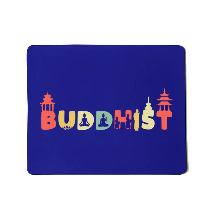 Retro Buddha Zen Gift Vintage Buddhism Buddhist Gift Mousepad