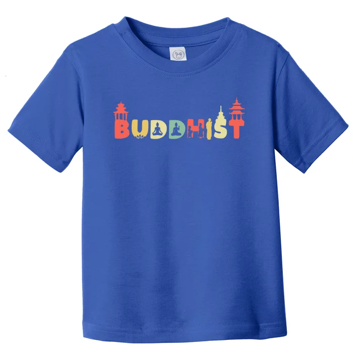 Retro Buddha Zen Gift Vintage Buddhism Buddhist Gift Toddler T-Shirt