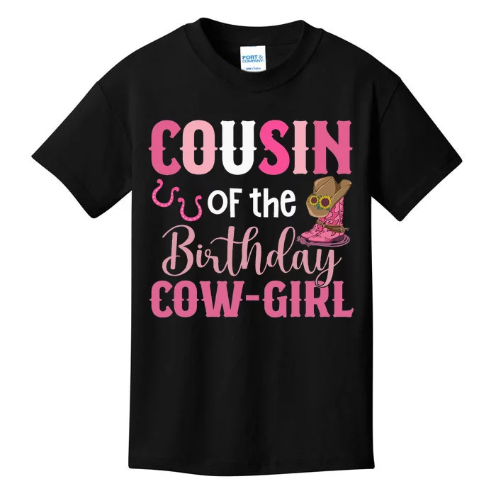 Rodeo Cow 1st Cousin Of The Birthday Cow Kids T-Shirt