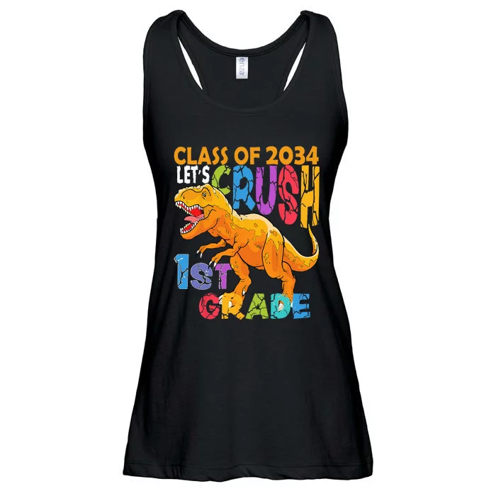 Ready Crush 1st Grade Dinosaur First Back To School Boy Ladies Essential Flowy Tank