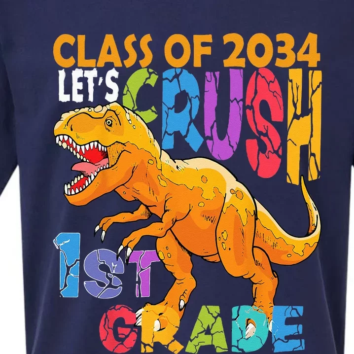 Ready Crush 1st Grade Dinosaur First Back To School Boy Sueded Cloud Jersey T-Shirt