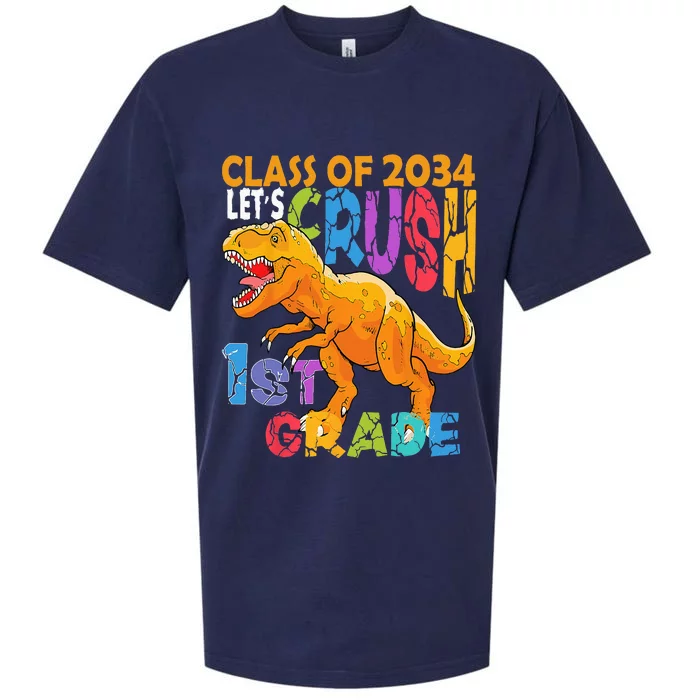 Ready Crush 1st Grade Dinosaur First Back To School Boy Sueded Cloud Jersey T-Shirt