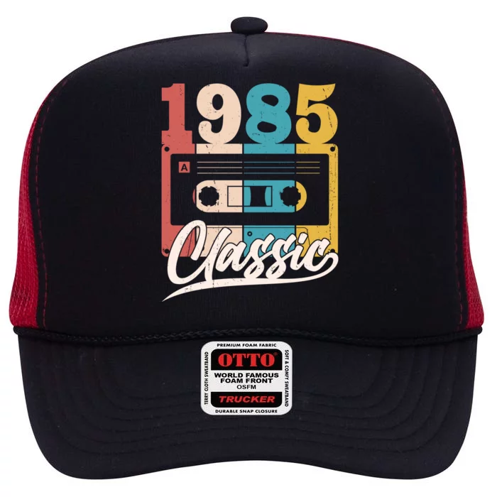 Retro Classic 1985 Birthday Cassette Tape High Crown Mesh Trucker Hat