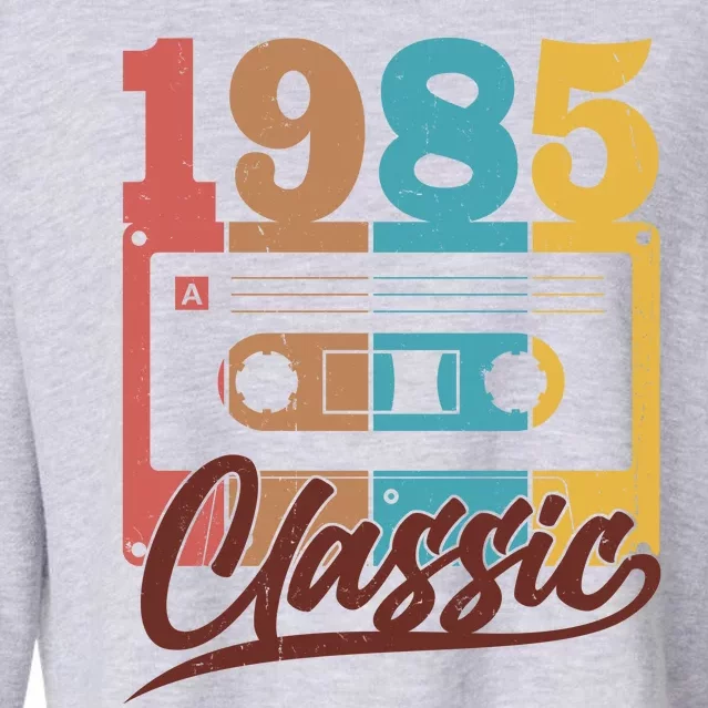 Retro Classic 1985 Birthday Cassette Tape Cropped Pullover Crew