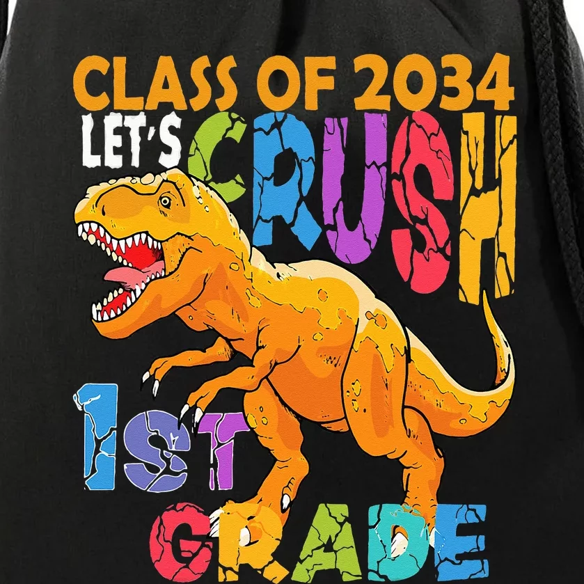 Ready Crush 1st Grade Dinosaur First Back to School Drawstring Bag