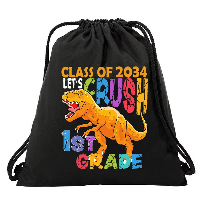 Ready Crush 1st Grade Dinosaur First Back to School Drawstring Bag