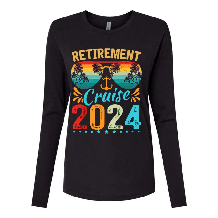 Retirement Cruise 2024 Retired Cruising Trip Vacation Womens Cotton Relaxed Long Sleeve T-Shirt