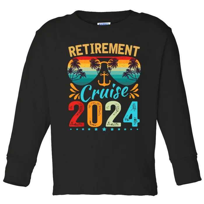 Retirement Cruise 2024 Retired Cruising Trip Vacation Toddler Long Sleeve Shirt