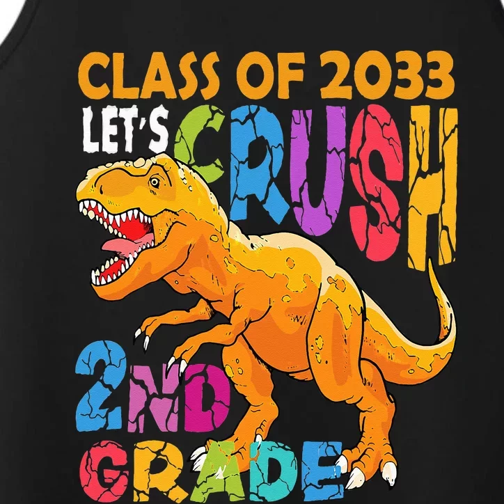 Ready Crush 2nd Grade Dinosaur Second Back to School Performance Tank