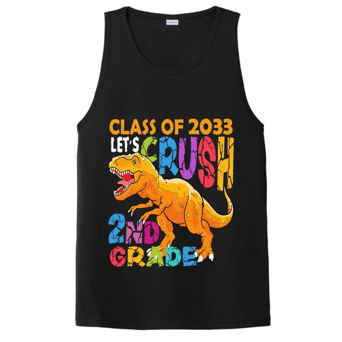 Ready Crush 2nd Grade Dinosaur Second Back to School Performance Tank