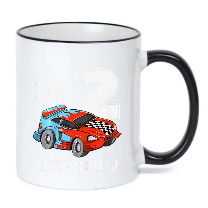 Race Car 2nd Birthday Boy 2 Two Racing Car Driver Black Color Changing Mug