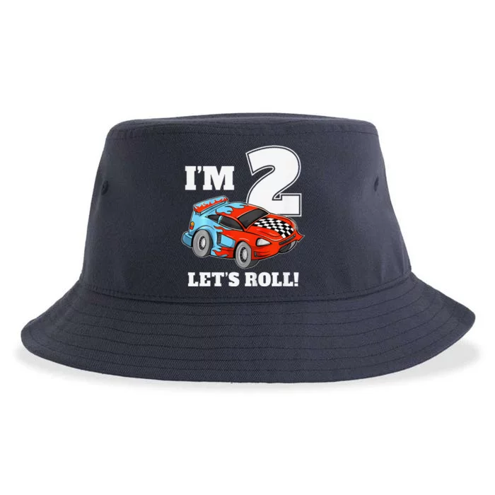 Race Car 2nd Birthday Boy 2 Two Racing Car Driver Sustainable Bucket Hat