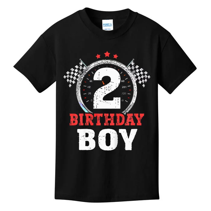 Race Car 2nd Birthday Party Supplies Kids T-Shirt