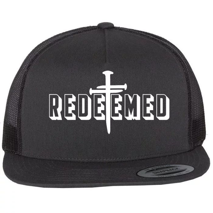 Redeemed Collection 3 Nails Cross Jesus Christ Christian Catholic Flat Bill Trucker Hat