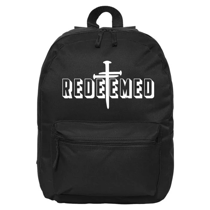 Redeemed Collection 3 Nails Cross Jesus Christ Christian Catholic 16 in Basic Backpack