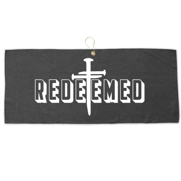 Redeemed Collection 3 Nails Cross Jesus Christ Christian Catholic Large Microfiber Waffle Golf Towel