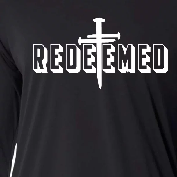 Redeemed Collection 3 Nails Cross Jesus Christ Christian Catholic Cooling Performance Long Sleeve Crew