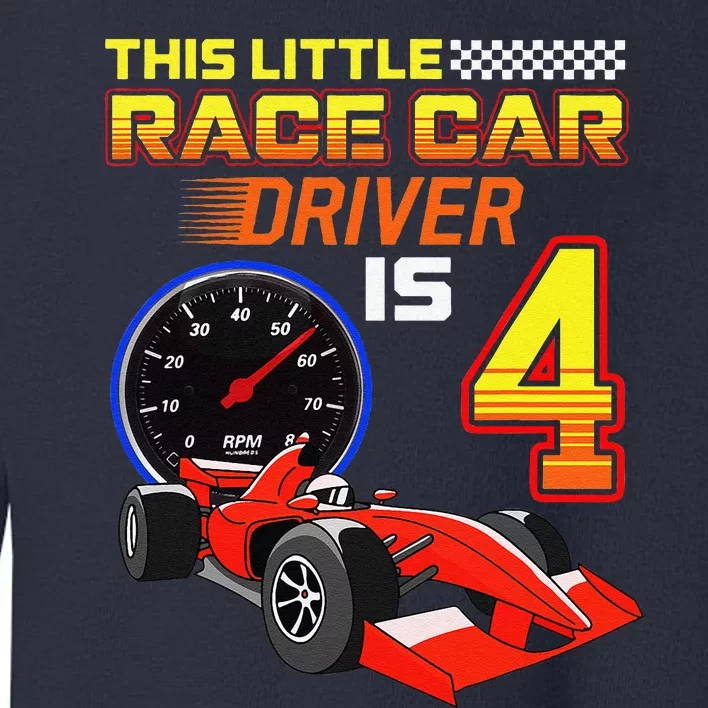 Race Car 4th Birthday 4 Racing Car Driver Toddler Sweatshirt