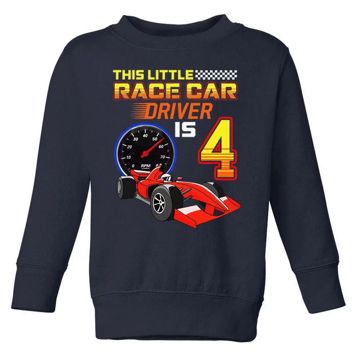 Race Car 4th Birthday 4 Racing Car Driver Toddler Sweatshirt