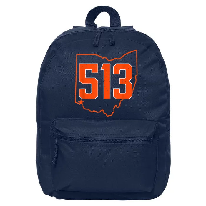 Retro Cincinnati 513 Area Code Ohio Vintage 16 in Basic Backpack