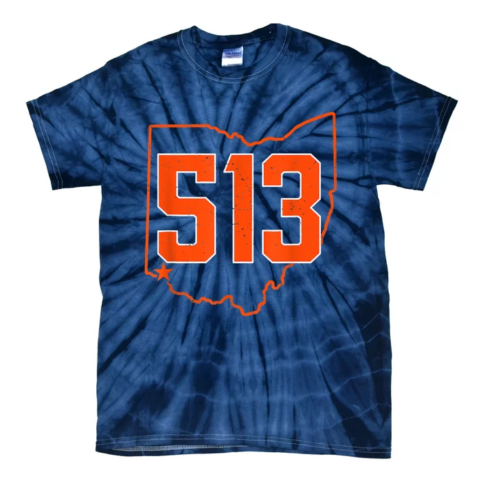 Retro Cincinnati 513 Area Code Ohio Vintage Tie-Dye T-Shirt