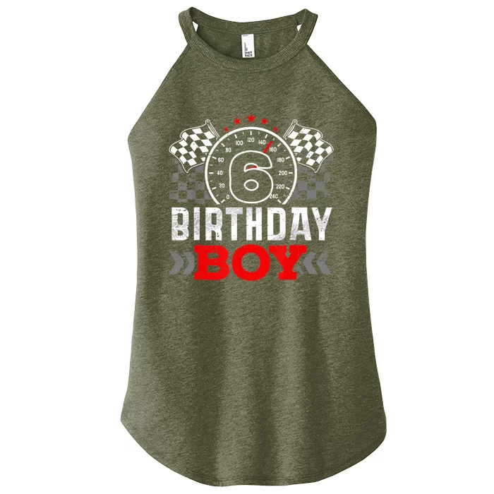 Race Car 6th Birthday Boy Party Racing Car Driver Pit Crew Women’s Perfect Tri Rocker Tank