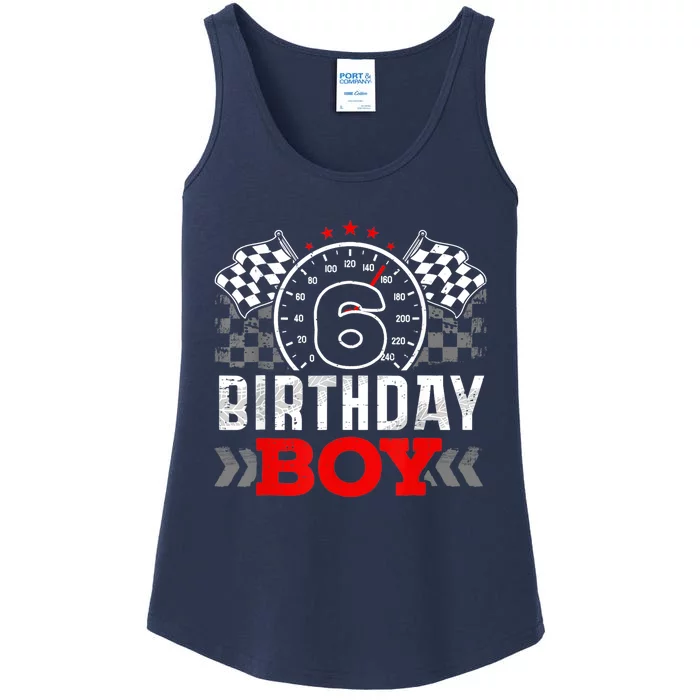 Race Car 6th Birthday Boy Party Racing Car Driver Pit Crew Ladies Essential Tank