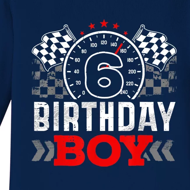 Race Car 6th Birthday Boy Party Racing Car Driver Pit Crew Baby Long Sleeve Bodysuit