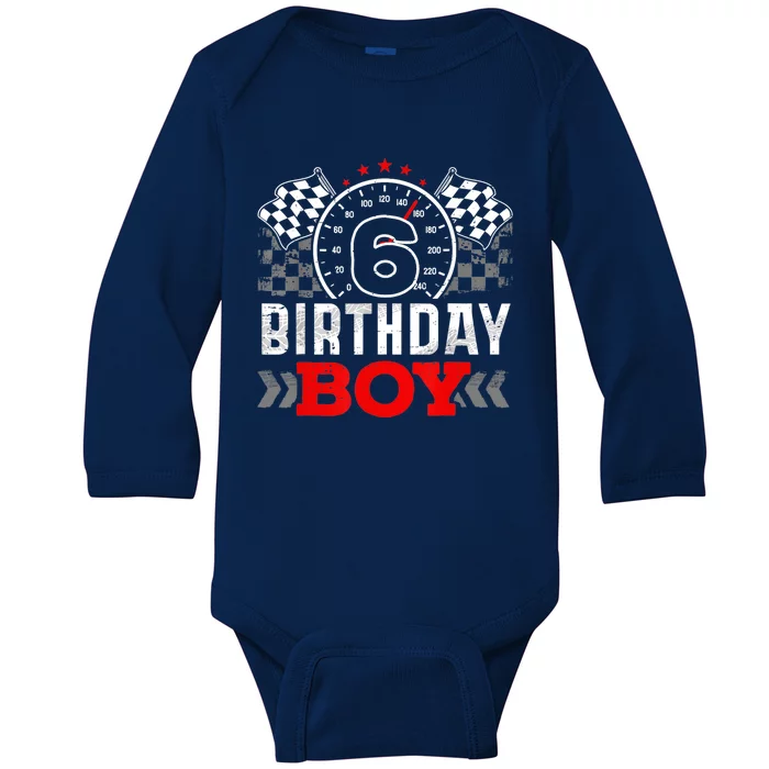 Race Car 6th Birthday Boy Party Racing Car Driver Pit Crew Baby Long Sleeve Bodysuit