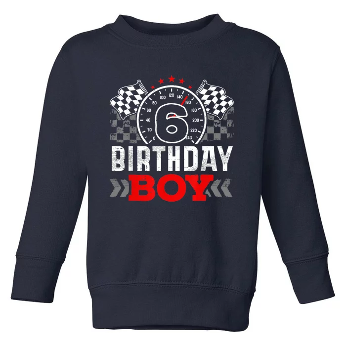 Race Car 6th Birthday Boy Party Racing Car Driver Pit Crew Toddler Sweatshirt