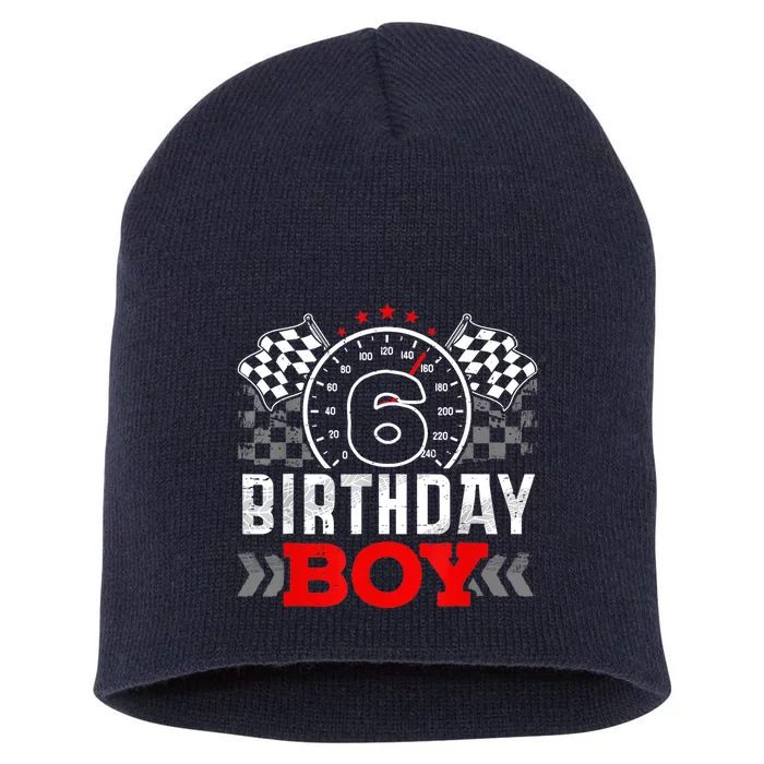 Race Car 6th Birthday Boy Party Racing Car Driver Pit Crew Short Acrylic Beanie