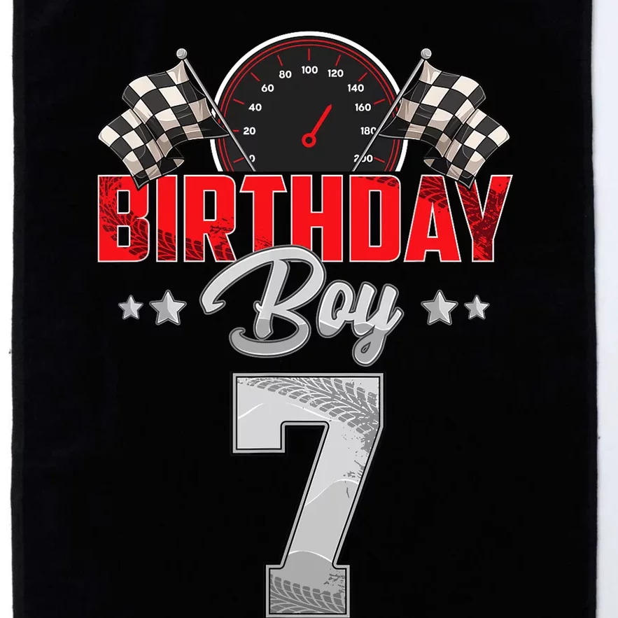 Race Car 7th Birthday Boy Party Racing 7 Year Old Pit Crew Platinum Collection Golf Towel