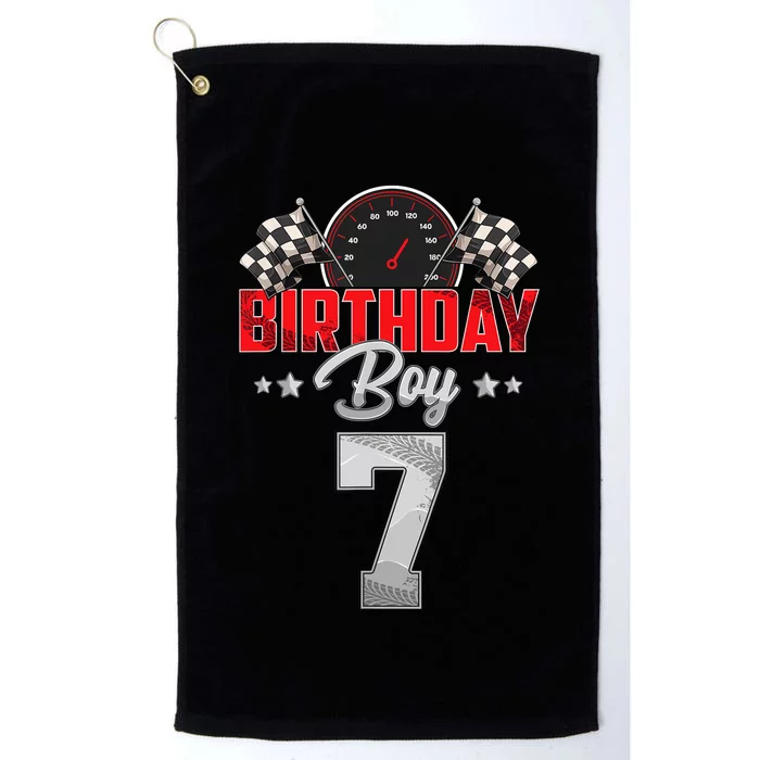 Race Car 7th Birthday Boy Party Racing 7 Year Old Pit Crew Platinum Collection Golf Towel